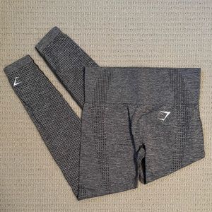 Gymshark Vital Seamless Leggings in Smoke Grey Marl Size XS